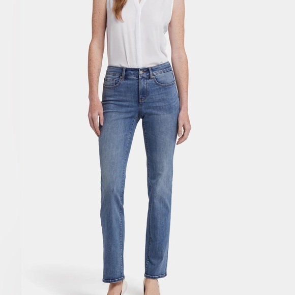 NYDJ Light Blue ‘Marilyn’ Straight Leg Jeans - Picture 5 of 6